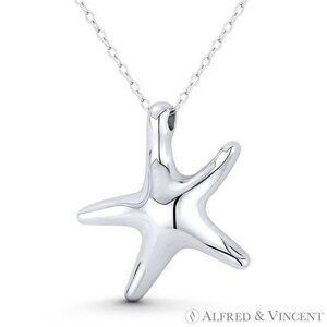 Starfish Ocean Sealife Charm Pendant in .925 Sterling Silver